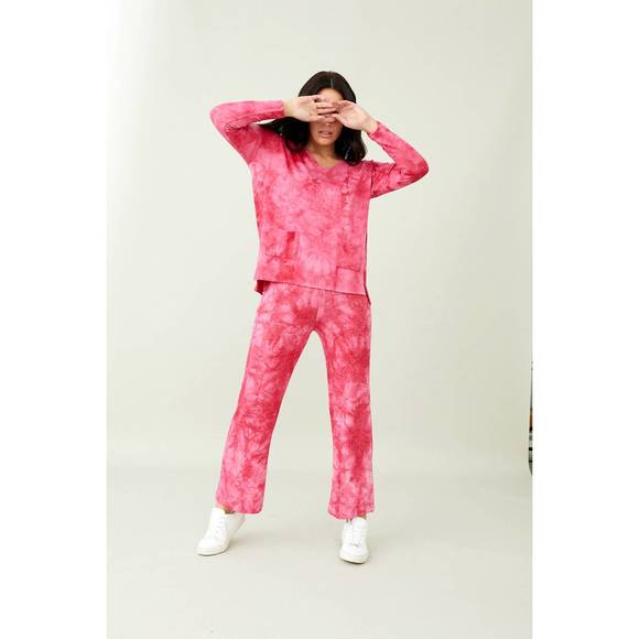 FRENCH KYSS Pants - NEW FRENCH KYSS soft stretch tie dye lounge pant in candy